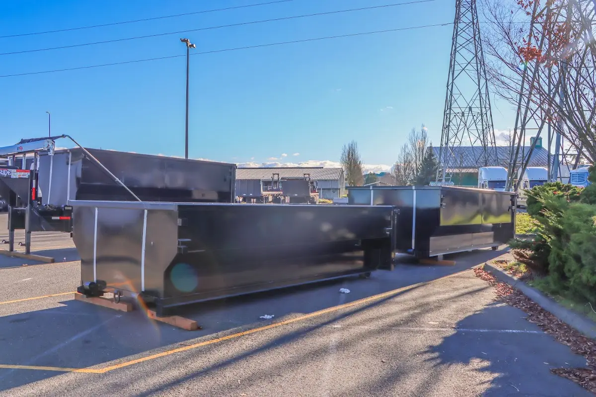 Roll-off dumpster ready for waste disposal at job site for 12 Yard Dumpster Rental in Westerville